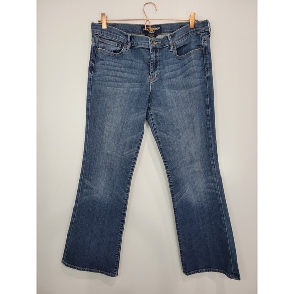 Lucky Brand Sweet N Low Ankle Jeans Size 12/31 Bootcut Medium Wash Denim - Picture 1 of 9